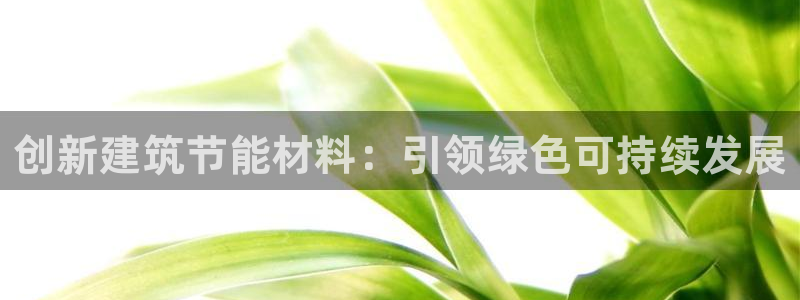 e尊国际官网app：创新建筑节能材料：引领绿色可持续发展