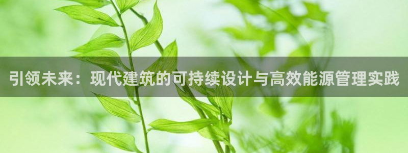 e尊国际客户端：引领未来：现代建筑的可持续设计与高效能源管理实践