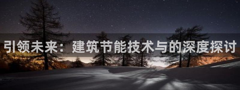 e尊国际平台：引领未来：建筑节能技术与的深度探讨